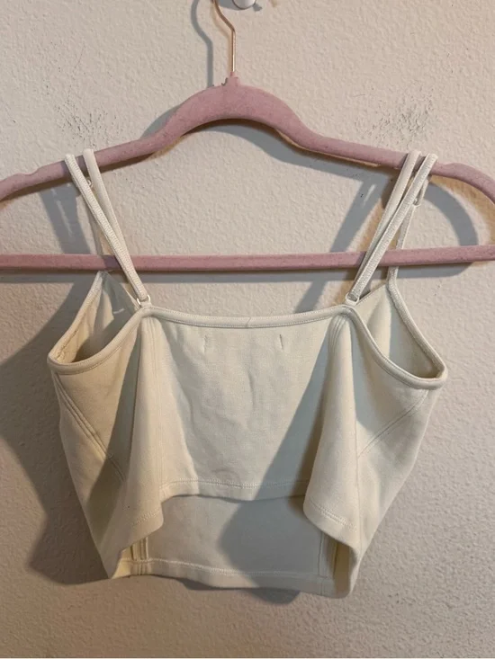 Oak + Fort Cream Crop Top Bustier Tank Womens Medium Minimalist Aritzia Style - Picture 3 of 5
